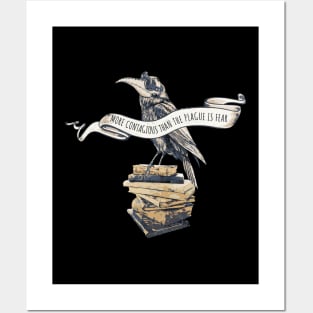 Crow Plague Doctor Say quote stay safe vintage style Posters and Art